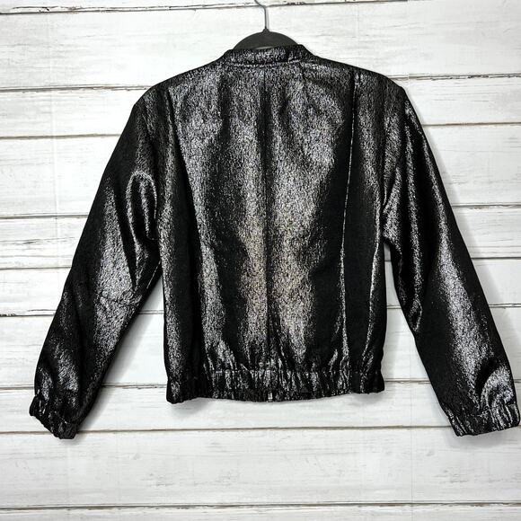 Rosie HW x PAIGE Kimi Bomber Jacket Gray Metallic Size Medium - Picture 3 of 9